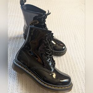 Dr. Martens 1460 Black Patent Leather Lace Up Doc Combat Boots Women’s 8 EUC